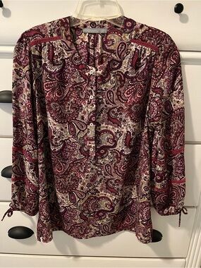 Octavia Paisley 3/4 Sleeve Blouse Size S